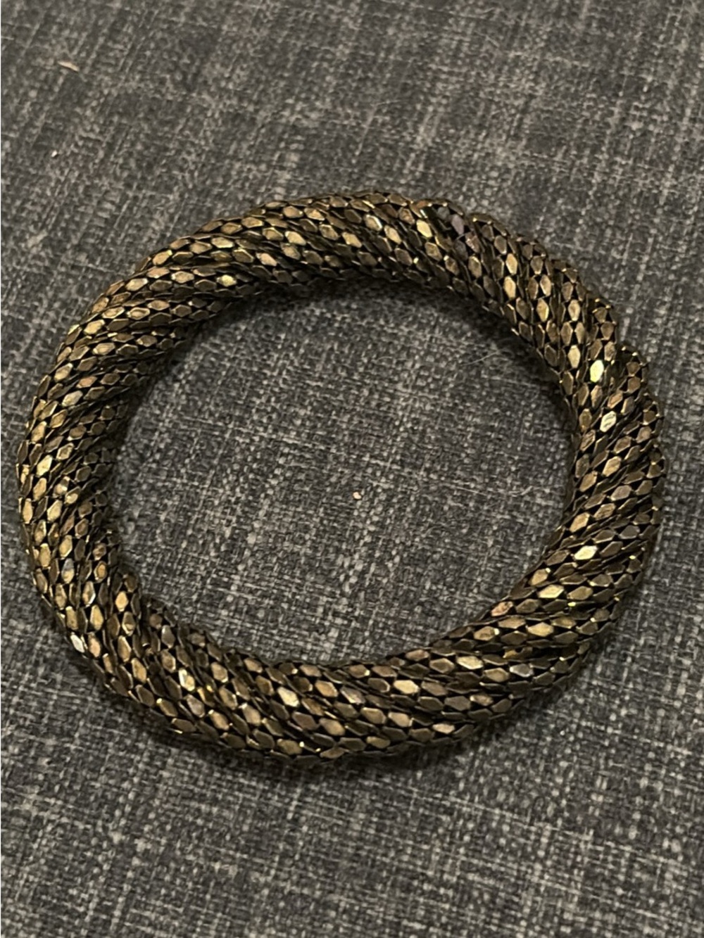 Rare Bronze Vintage Whiting & Davis Style Metal Mesh Bangle Bracelet